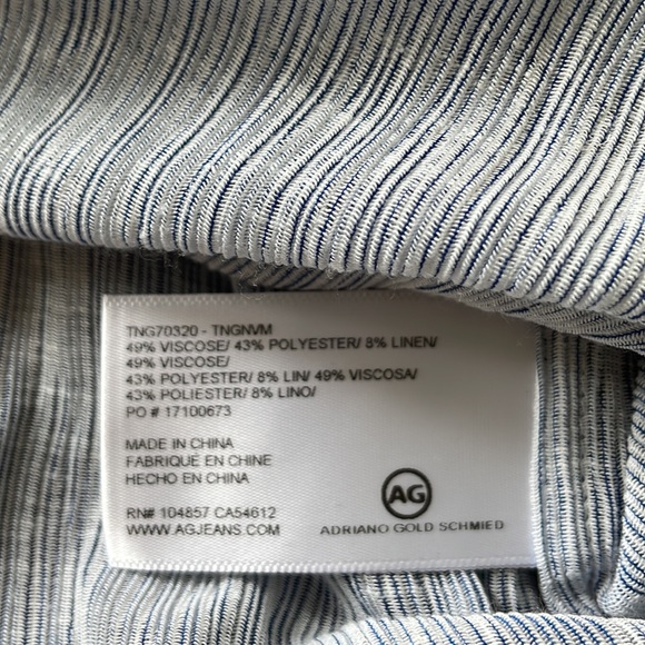 AG Audryn beautiful linen blend blue stripe tunic - Picture 13 of 15